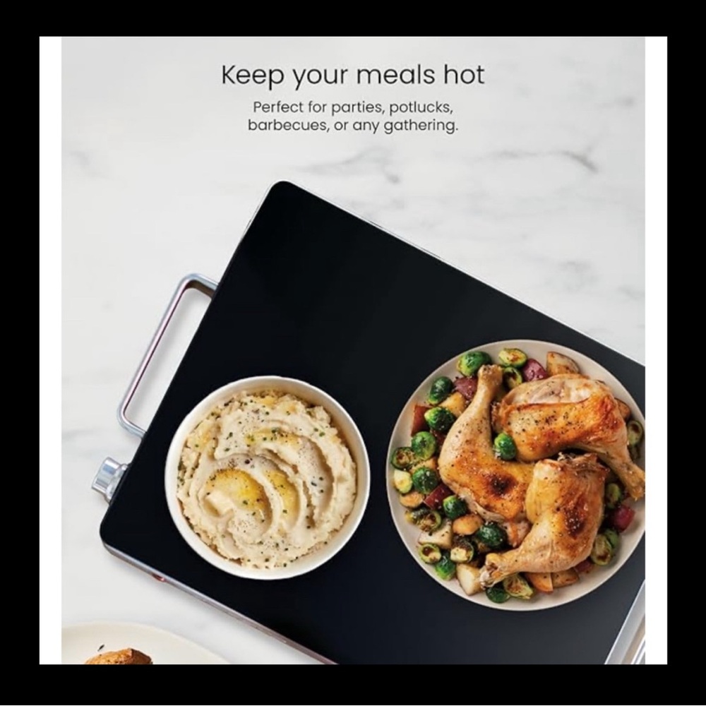Black Electric Warming Tray 12 x 15 New